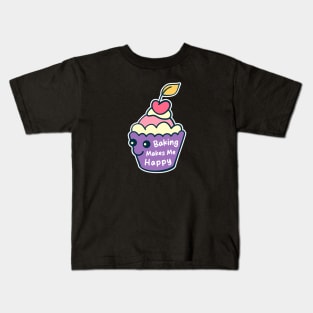 Baking Makes Me Happy Kids T-Shirt